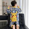 Boys Cotton Pajama Set Long Sleeve Thin Sleepwear Cartoon Print Hoodie Style Home Wear Kids 8