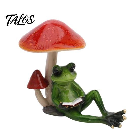 Cute Animal Toilet Statue Drunk Frog on The Decor, Funny Sculpture Tabletop Creative Bathroom Crafts Resin Desktop Ornament for Home Office