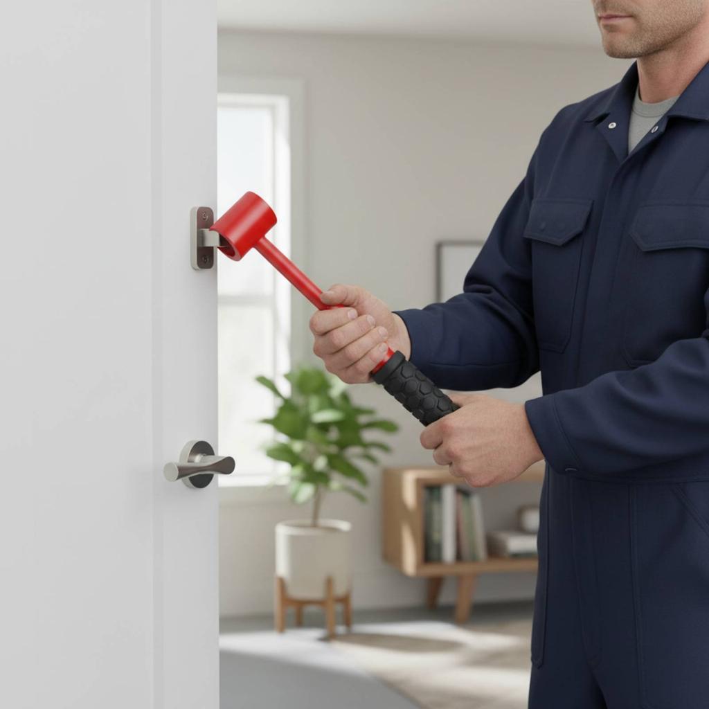 Door Hinge Adjustment Wrench 4-in-1 Hinge Clearance Adjustment Tool Multi Size Heads Ergonomic Grip for Home Maintenance