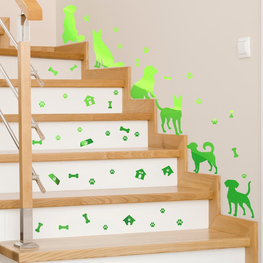 Colorful Green Light Animal Butterfly Fairy Ocean Green Colorful Luminous Sticker Gradual Change Green Luminous Green Wall Sticker
