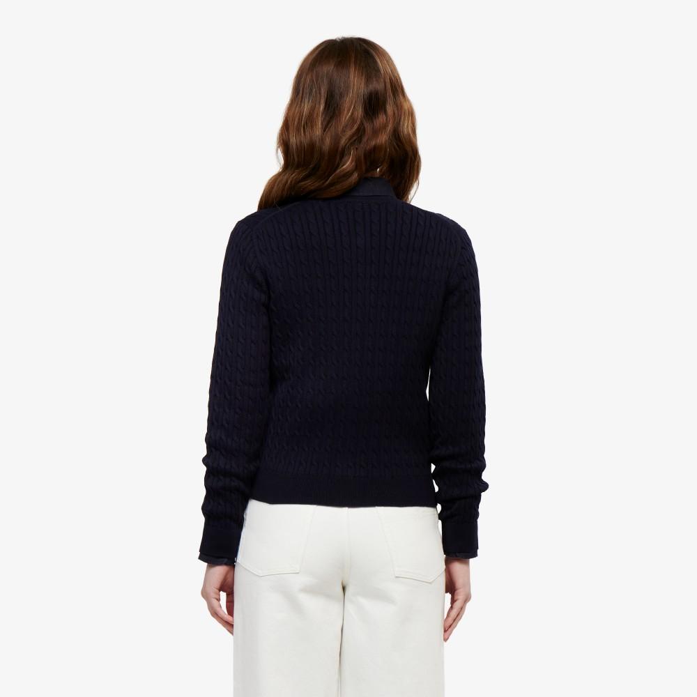 [lacoste] Women's Cable Long Sleeve Cardigan AF218E-56GHDE