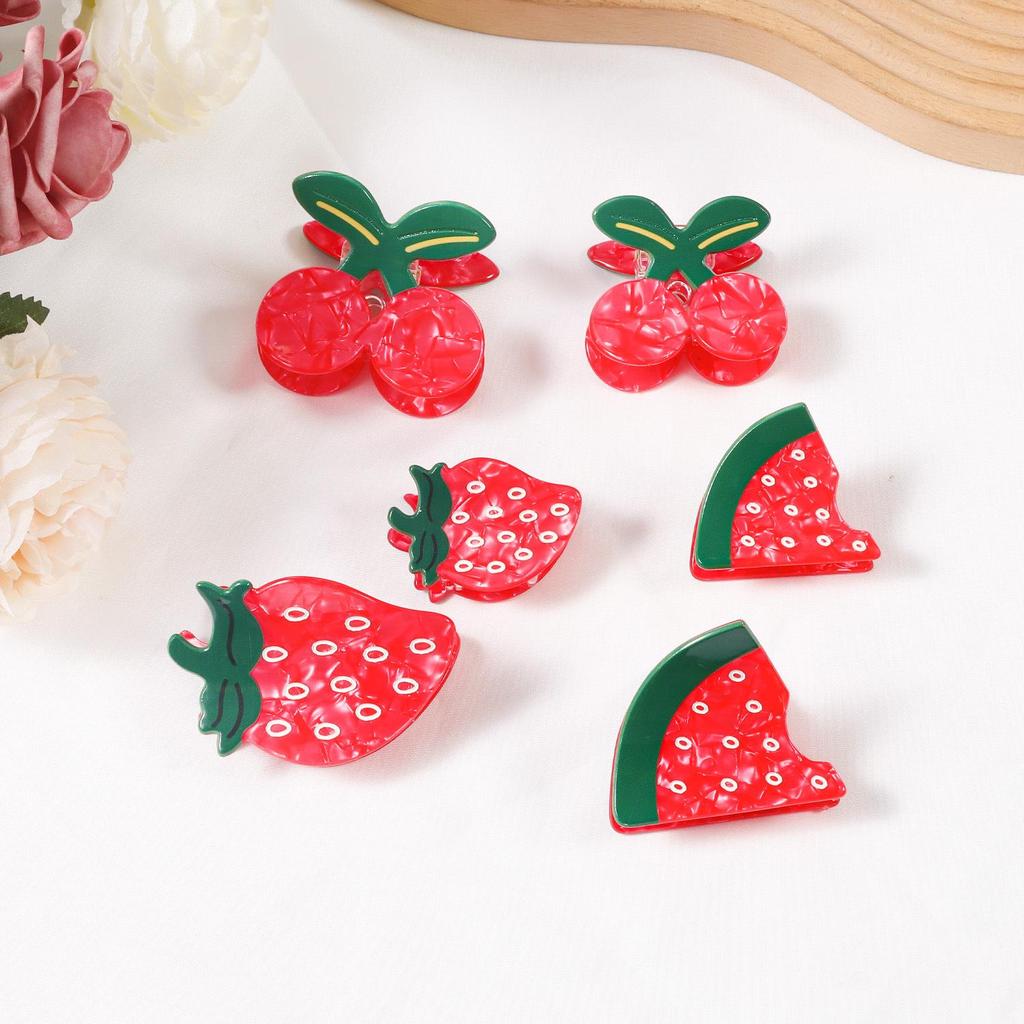 Bamboo Yao Creative Fruit Hair Clip: Sweet Strawberry Cherry Design