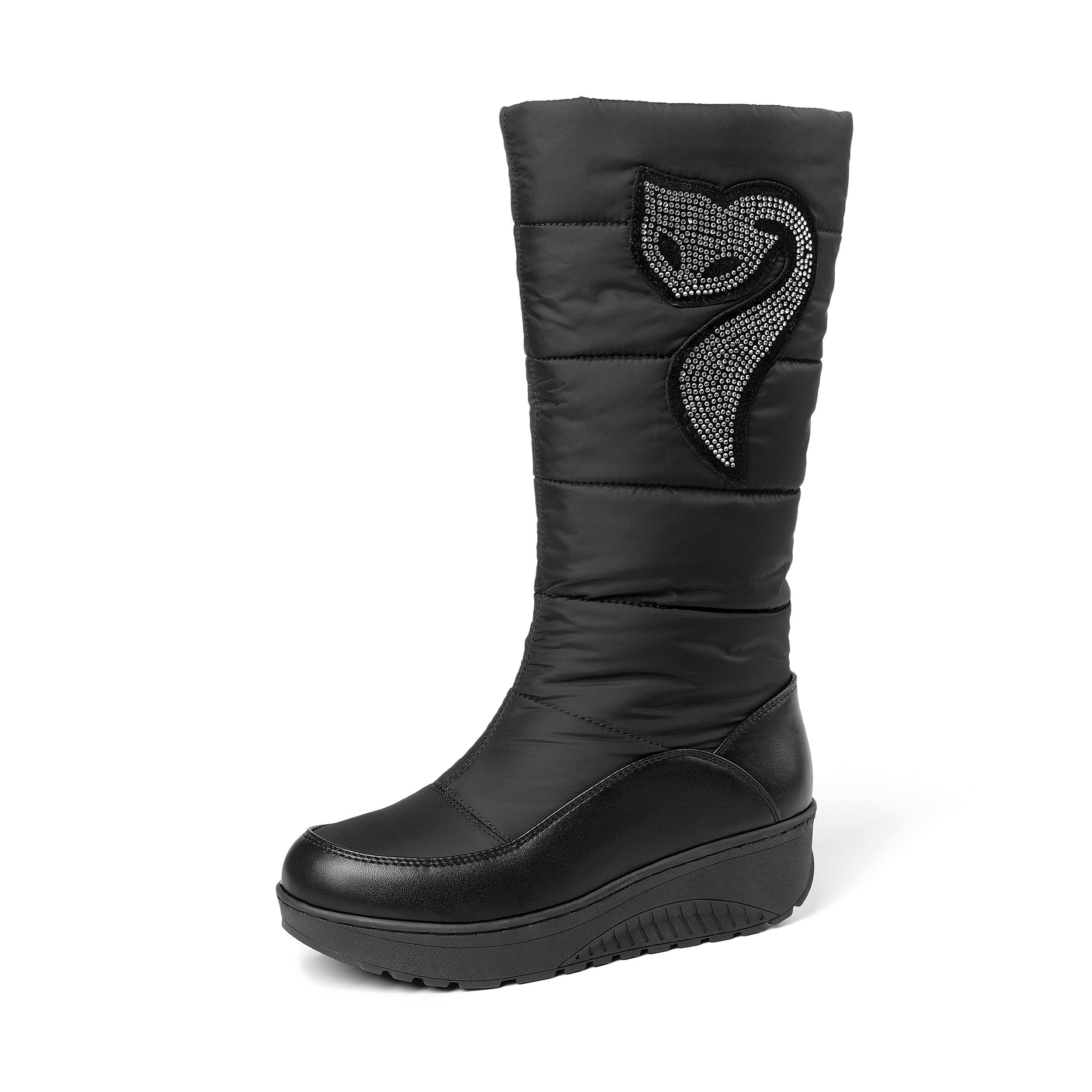 

Q/Женские зимние ботинки на толстой подошве, зимние длинные плюшевые, удобные и теплые короткие ботинки, женская обувь большого размера. 38