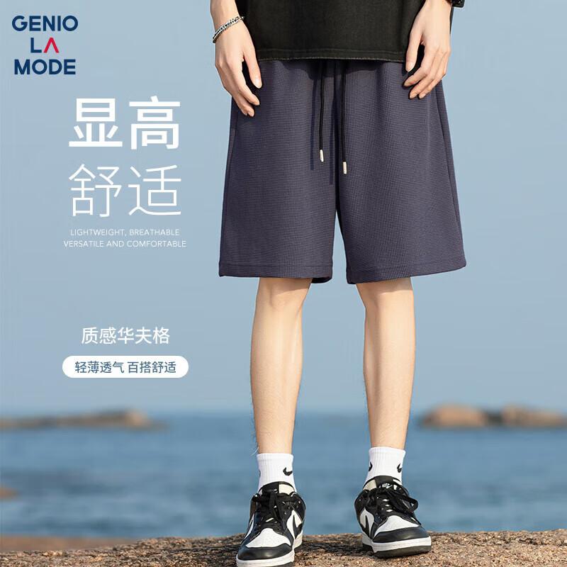 GENIOLAMODE Men s Waffle Knit Casual Athletic Shorts 2XL