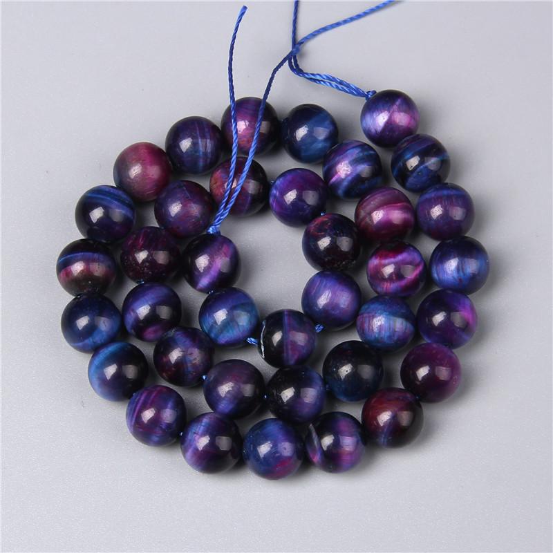 Natural Stone Multicolor Tiger Eye Round Loose Spacer Gem Stone Beads For Jewelry Making 6 8 10 mm DIY Bracelet Accessories 15''