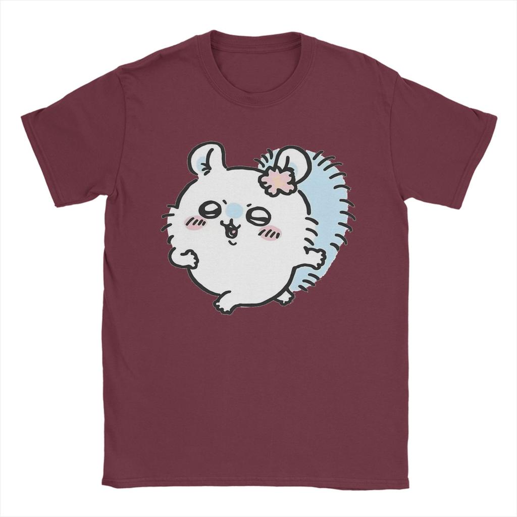 Chiikawas Momonga Flower Cute Bear T Shirts Mens  100 Cotton Vintage TShirt Round Collar  Tees Short Sleeve Clothes 4XL 5XL