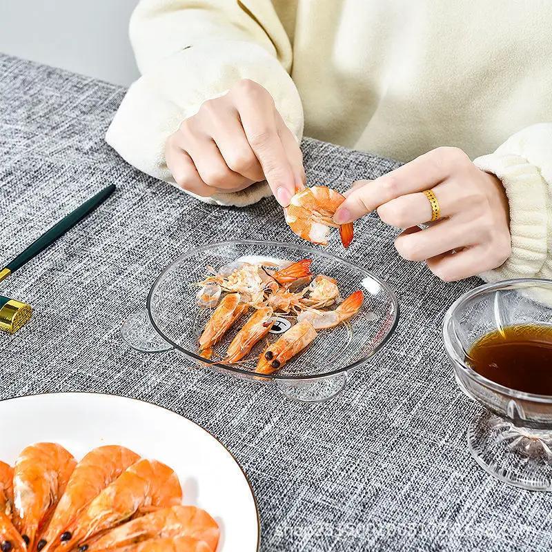 3/5PCS Mini Cute Cartoon Shape Bear Spit Bone Dish Creative Desktop Trash Tray Snack Food Residue Fruit Plate Kitchen Tableware