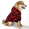 Warm Christmas Plaid Hooded Dog Jacket Winter Pet Coat for Small Medium Large Dogs - Puppy Dog Clothes with Hood