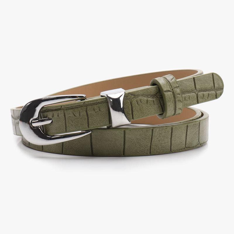 Fashionable High-End Retro-Style Women’s Belt with Stone Texture Trendy Everyday Casual Accessory for Jeans Versatile Belts