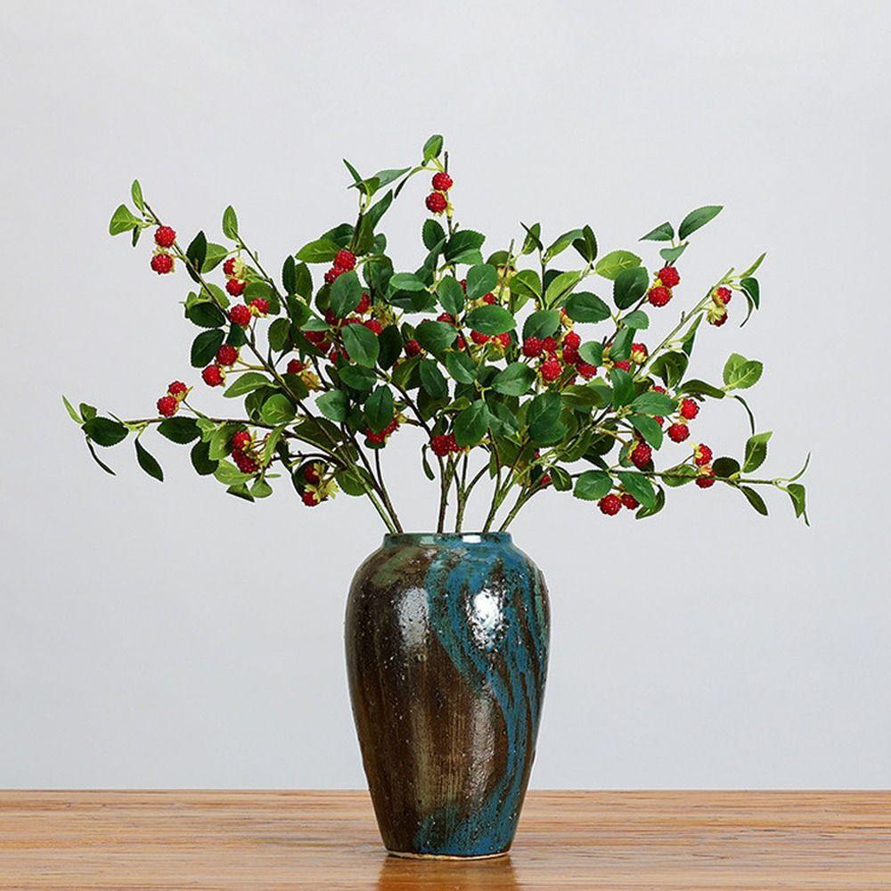 Real Touch Artificial Raspberry Branches Elegant Handmade Simulation Blueberry Fruits Plastic Artificial Berries Branches