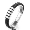 KALEN Stainless Steel Cowhide Leather Bracelets for Men Black Braid Chain Bracelet Men's Magnetic Genuine Gift 3 Color Jewelry