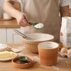 Ceramic Measuring Spoons Set with Base Baking Spoons Flower Pot Cactus Ornament  Powder Scoop