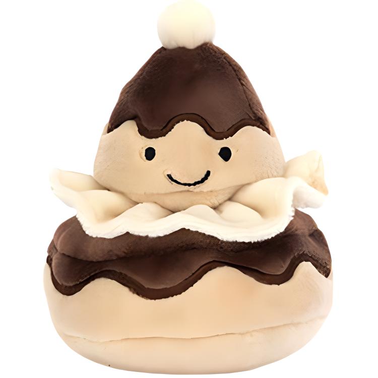 

JELLYCAT Fun Food Series Exquisite French Cream Puff Pretty Patisserie Religieuse Dessert Doll Plush Doll 9cm Height