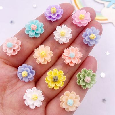 50Pcs 13mm Resin Carnation Flower Scrapbook Flatback Rhinestones & Decorations MIT