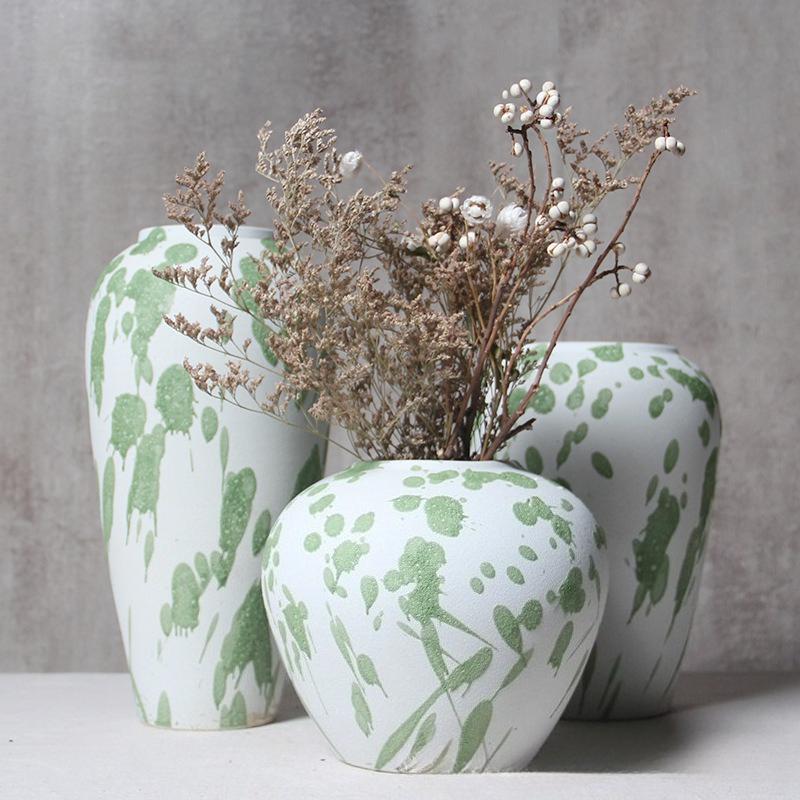 Jingdezhen Keramikvase Retro Europäischer Stil Blumentopf für Wohnzimmer Schreibtisch Hydroponik Sukkulente