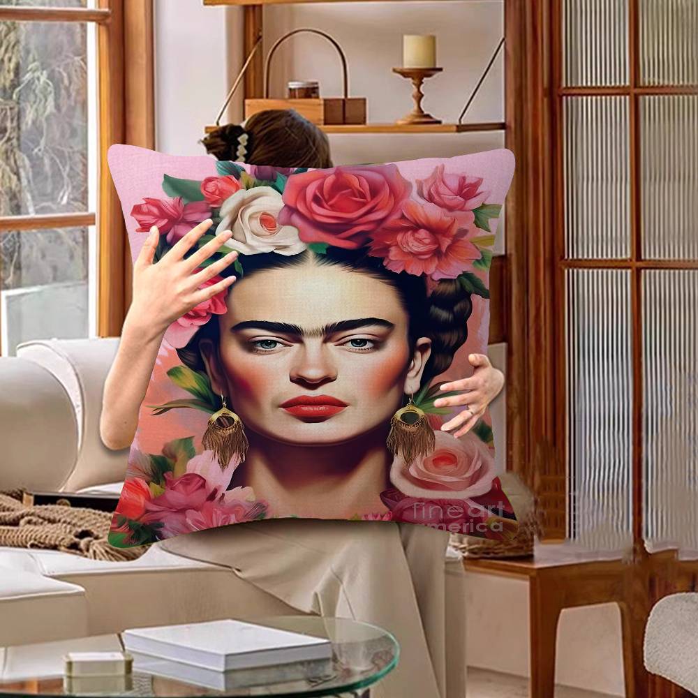 Art Frida Cushion Cover Inches Farmhouse Decor Home Throw Pillow Covers for Couch Decorations