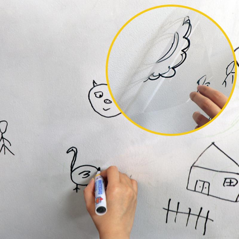 Elektrostatische Latexfarbe Wandschutzfolie Ölfest Transparent Wandaufkleber Weiße Wand Anti-Tritt Schmutzabweisende Aufkleber