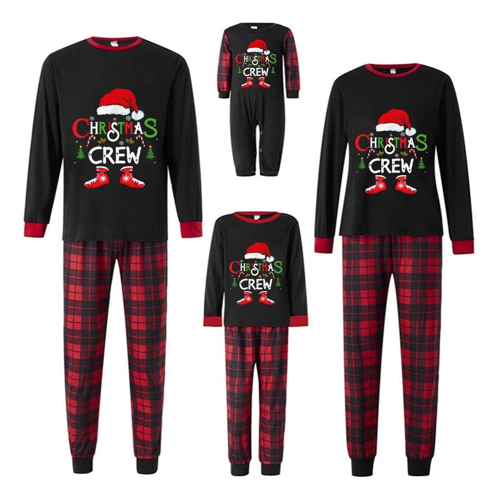 Christmas Print Family Set Long Sleeved Top And Pants Family Set Parent-child Outfit