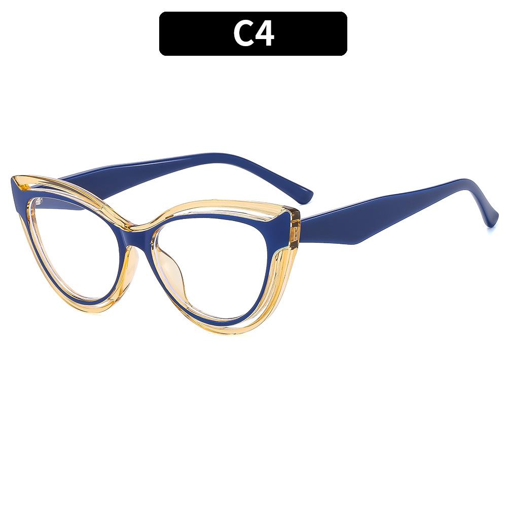 New Fashion TR90 Cat Eye Women Anti Blue Light Glasses Frame Retro Men Optical Luxury Eyewear