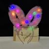 Realistic Glowing Plush Headband LED Light Luminous Bunny Headband  Amusement Park