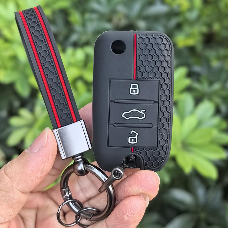 Silicone Car Flip Key Case Cover Bag Shell Protector Keychain for Roewe RX5 MG3 MG5 MG6 MG7 MG ZS GT GS 350 360 750 Accessories