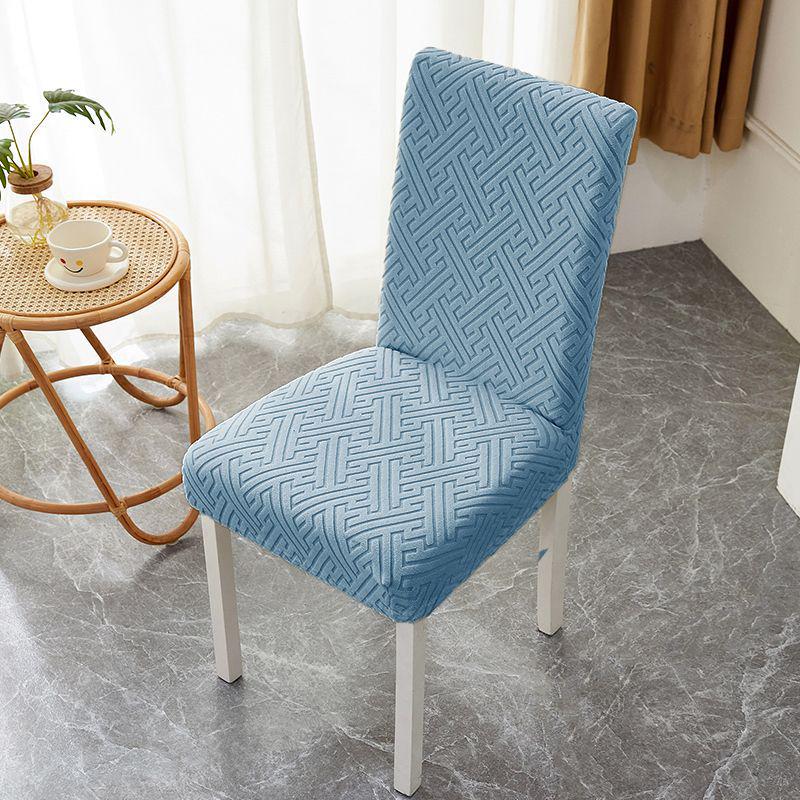 Elastischer Jacquard-Stuhlbezug: Staubdichter, dehnbarer Esszimmerstuhlbezug mit integrierter Rückenlehne.