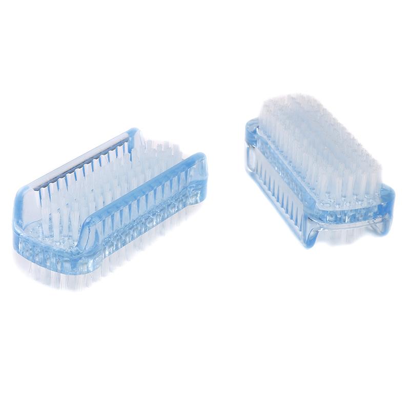 Double Sided Nail Cleaning Brush Clean Scrubber Scrubbing Bristles Manicure Tool