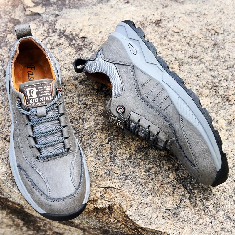 Autumn New Sports Casual Men's Shoes Genuine Leather Breathable Outdoor Hiking Shoes Fashion Fashion Shoes Men