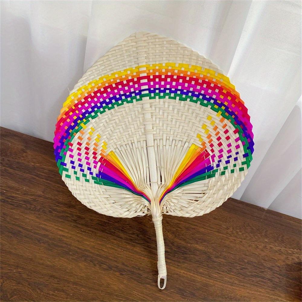 Handmade Straw Woven Fans Craft Summer Cooling Fan Bamboo Palm Leaf Hand-woven Hand Fan Home Wedding Decoration