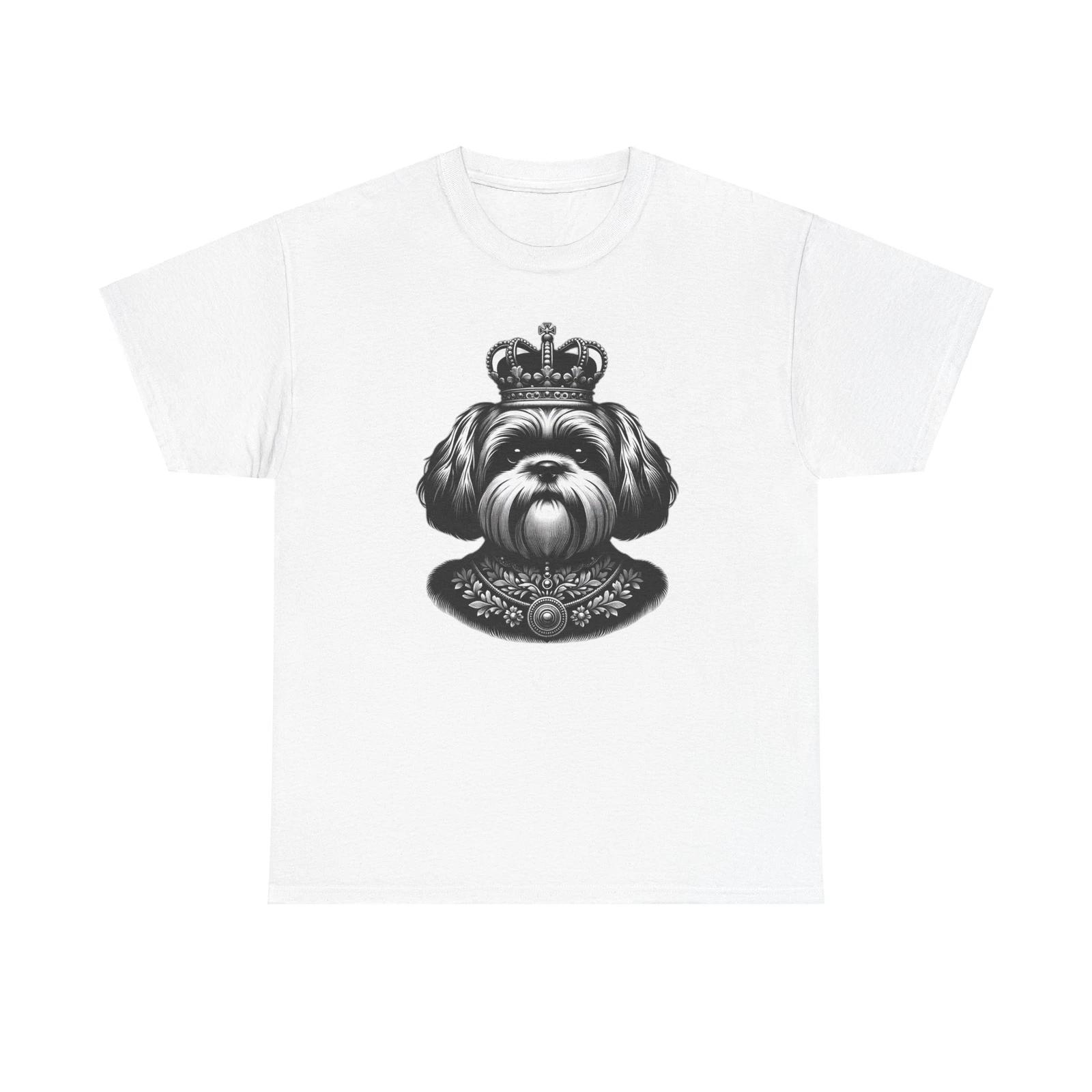 Unisex Adult T Shirt Shih Tzu Silhouette Royalty Crown Dog Lover Tee NEW Adult S