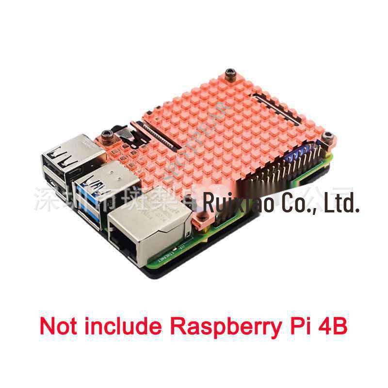 Raspberry Pi 4B Pure Copper Heat Sink with Acrylic Base