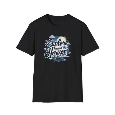 Explore Beyond the Horizon T-Shirt — Abenteuer Reise Grafik-T-Shirt