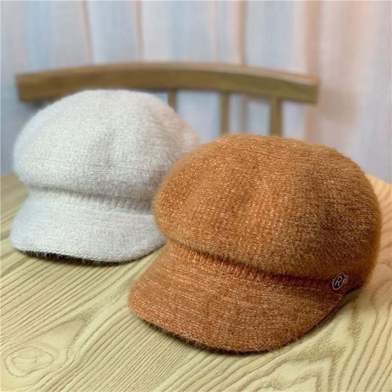 Delicate Wool Blended Hat  Thickened Beret Large Brim Octagonal Hat for Women Trendy Autumn and Winter Fashionable and Warm for Women