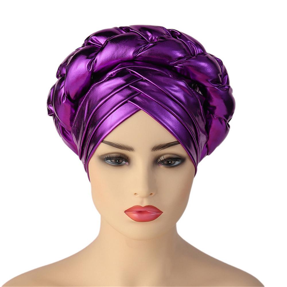 Forehead Cross Turban Cap For Women Braid Head Wraps African Lady Cap Muslim Headscarf Bonnet Turbante Mujer