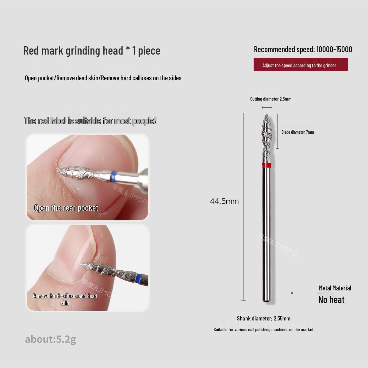 Russian Style Spiral Cuticle Remover Grinding Head - Nail Art Diamond Sand Pattern Tool