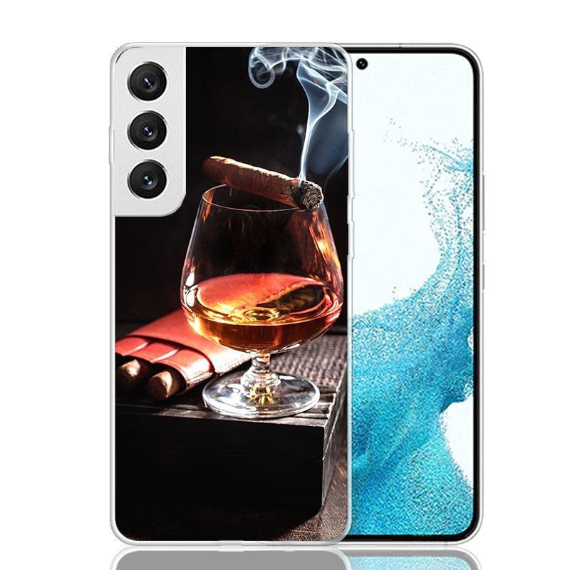Cigar Whiskey Ice Drink Phone Case For Samsung Galaxy S26 S25 Edge S24 S23 FE S22 Ultra S21 Plus S20 + Fundas Cover Coque Galaxy