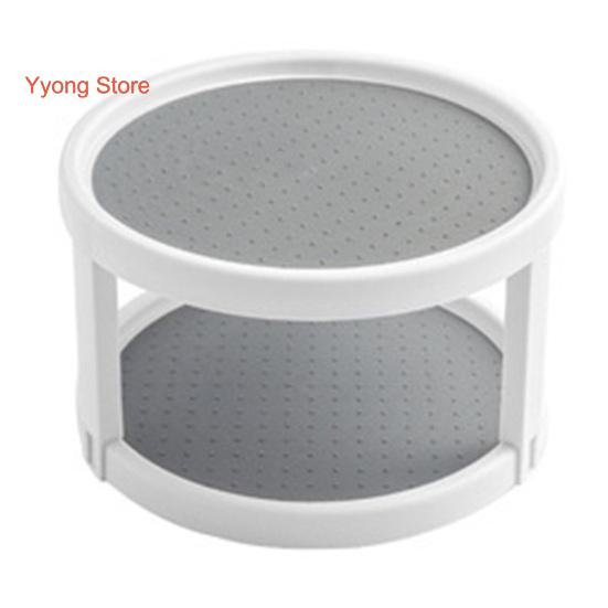 Kitchen Storage Tray Rotatable Non-slip Large Capacity Portable Round Kitchen Seasoning Organizer Turntable Household Supplies
