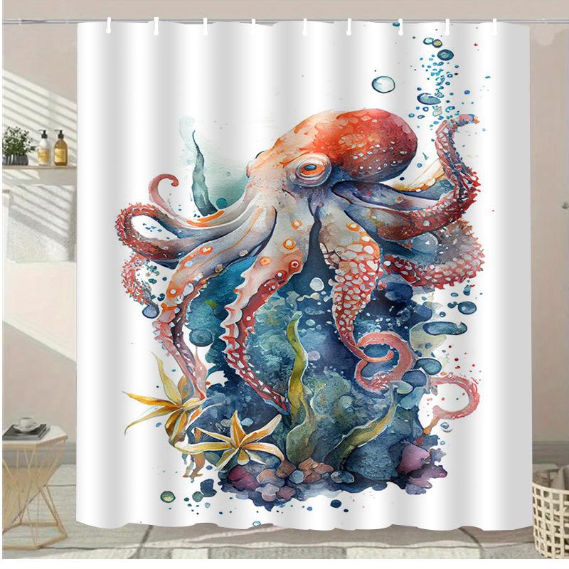 Sunset in Hawaii Washable Dirt-Resistant Shower Curtain Shower Head waterproof Polyester Bath Curtain For Home Decor Accessories