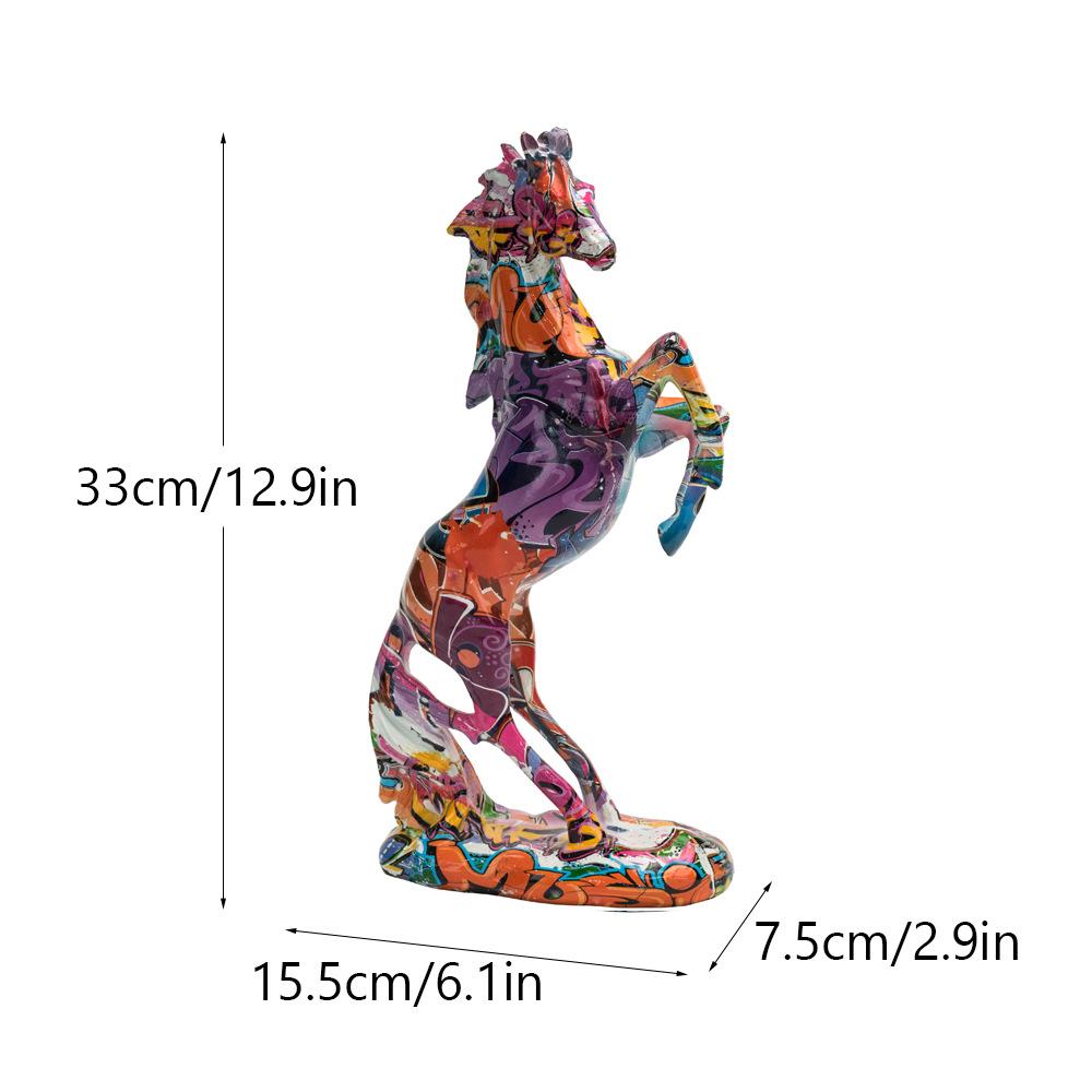 

Граффити из смолы, лошадиные статуи, фигурки животных, современное искусство, ремесла, китайские фигурки фэншуй для внутреннего украшения дома