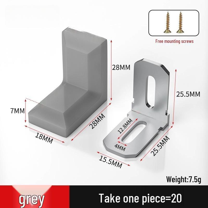 Thickened Nylon 90° Right Angle Bracket for Furniture, Wardrobe, Kitchen Cabinet, and Shelf Support