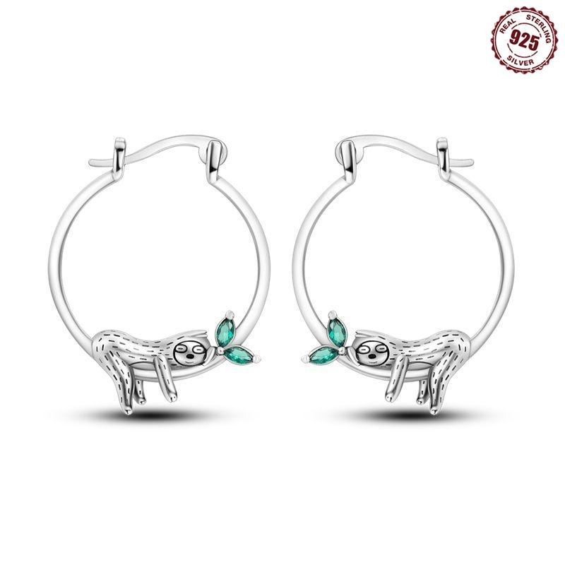 Classic Earrings 925 Silver Colorful CZ Hoop Earrings for Women Birthday Party Wedding Engagemen Gift Jewelry