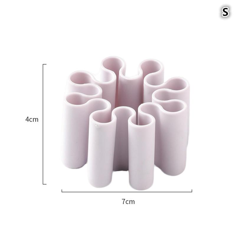 Creative Silicone Wave Pen Holder Durable Desktop Brush Holder Pencil Paint Brushes Storage Basket Supplies Stationery Organizer