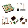 1 Set Dollhouse Miniatures High Simulation Best Gift Plastic Mini Farm Tool Shovel Rake for Micro-landscape Scene