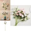 Artificial Eustoma Silk Flower Bouquet For Wedding Decor Home Styling Photography Prop