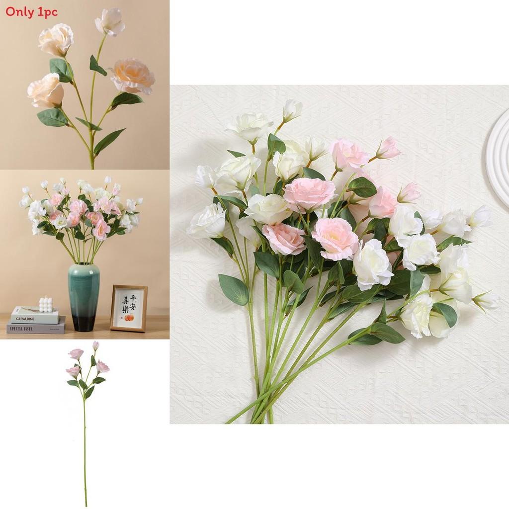 Artificial Eustoma Silk Flower Bouquet For Wedding Decor Home Styling Photography Prop