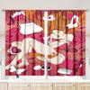 2 Pieces of Exaggerated Graffiti Beauty Makeup Personality Printing Curtain - Polyester Material - Suitable for Bedroom Living R