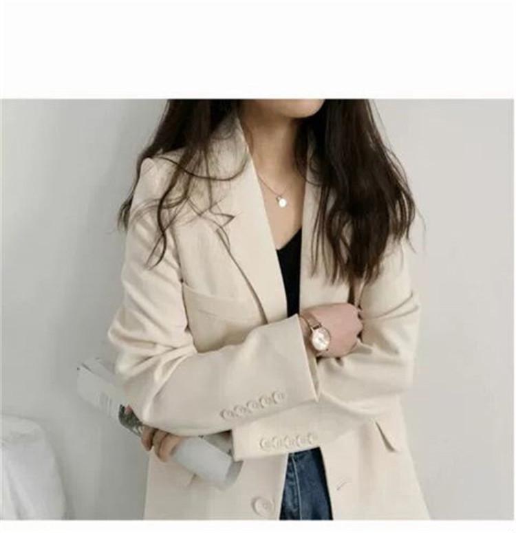 2025 Korean Style Women's Chic Casual Loose Long Sleeve Suit Top for Spring and Autumn
