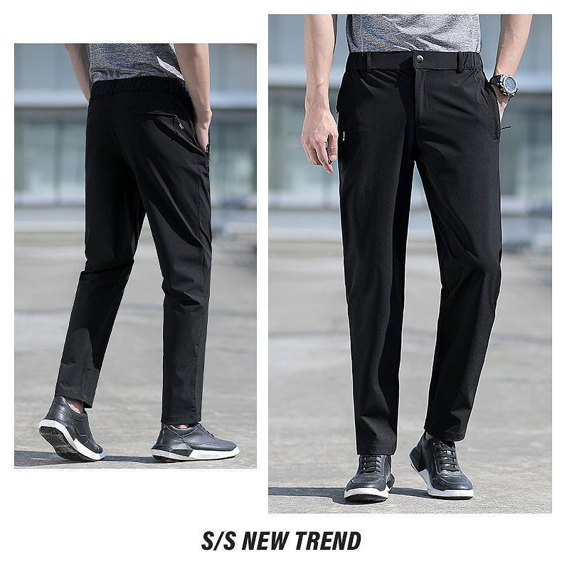 Men's Summer Quick-Dry Stretch Casual Outdoor Pants - Loose Fit, Large Size, Straight Leg Trousers