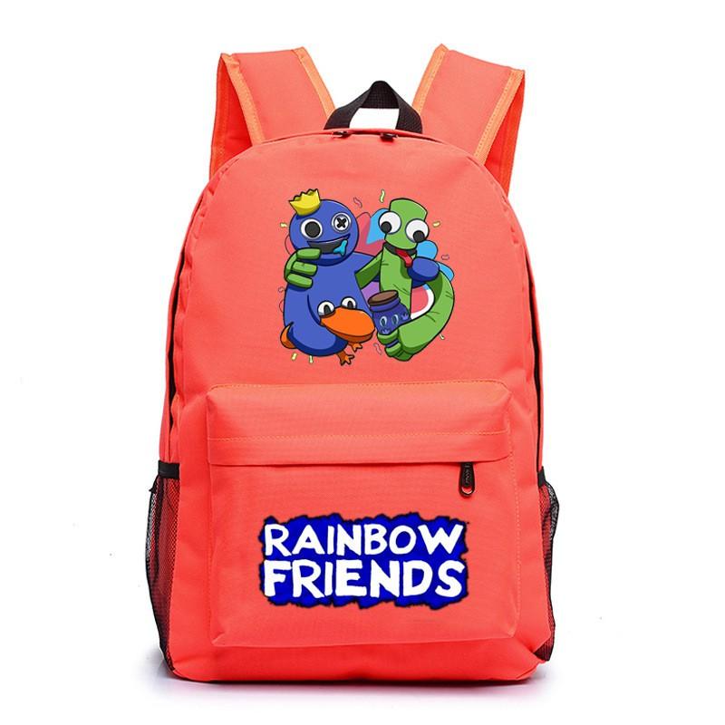 Rainbow Friends Cartoon School Backpack Kids Boys Girls Lightweight Oxford Fabric Bookbag With Ergonomic Shoulder Straps