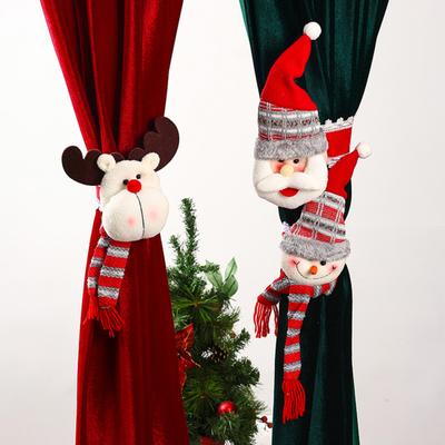 Christmas Curtain Buckle Santa Claus Snowman Reindeer Holdback Fastener Cartoon Doll Curtain